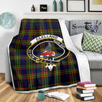 Scotstee Shop Tartan Plaid Blanket Clelland Clan Crest Badge Scottish Tartan Plaid Sherpa Blanket