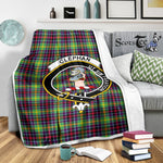 Scotstee Shop Tartan Plaid Blanket Clephane Clan Crest Badge Scottish Tartan Plaid Sherpa Blanket
