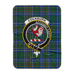 Scotstee Shop Tartan Plaid Blanket Cockburn Ancient Clan Crest Badge Scottish Tartan Plaid Sherpa Blanket