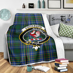 Scotstee Shop Tartan Plaid Blanket Cockburn Ancient Clan Crest Badge Scottish Tartan Plaid Sherpa Blanket
