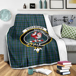 Scotstee Shop Tartan Plaid Blanket Cockburn Clan Crest Badge Scottish Tartan Plaid Sherpa Blanket