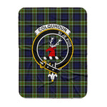 Scotstee Shop Tartan Plaid Blanket Colquhoun Clan Crest Badge Scottish Tartan Plaid Sherpa Blanket
