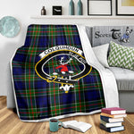 Scotstee Shop Tartan Plaid Blanket Colquhoun Modern Clan Crest Badge Scottish Tartan Plaid Sherpa Blanket
