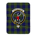 Scotstee Shop Tartan Plaid Blanket Colquhoun Modern Clan Crest Badge Scottish Tartan Plaid Sherpa Blanket