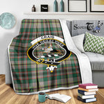 Scotstee Shop Tartan Plaid Blanket Craig Ancient Clan Crest Badge Scottish Tartan Plaid Sherpa Blanket