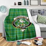 Scotstee Shop Tartan Plaid Blanket Cranstoun Ancient Clan Crest Badge Scottish Tartan Plaid Sherpa Blanket