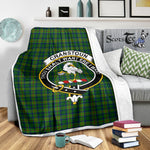 Scotstee Shop Tartan Plaid Blanket Cranstoun Clan Crest Badge Scottish Tartan Plaid Sherpa Blanket