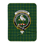 Scotstee Shop Tartan Plaid Blanket Cranstoun Clan Crest Badge Scottish Tartan Plaid Sherpa Blanket