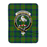Scotstee Shop Tartan Plaid Blanket Cranstoun Hunting Clan Crest Badge Scottish Tartan Plaid Sherpa Blanket