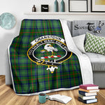 Scotstee Shop Tartan Plaid Blanket Cranstoun Modern Clan Crest Badge Scottish Tartan Plaid Sherpa Blanket