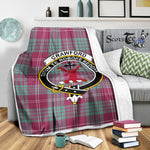 Scotstee Shop Tartan Plaid Blanket Crawford Ancient Clan Crest Badge Scottish Tartan Plaid Sherpa Blanket