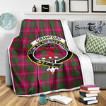 Scotstee Shop Tartan Plaid Blanket Crawford Clan Crest Badge Scottish Tartan Plaid Sherpa Blanket