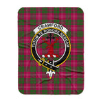Scotstee Shop Tartan Plaid Blanket Crawford Clan Crest Badge Scottish Tartan Plaid Sherpa Blanket