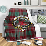 Scotstee Shop Tartan Plaid Blanket Crawford Modern Clan Crest Badge Scottish Tartan Plaid Sherpa Blanket