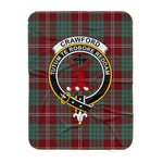 Scotstee Shop Tartan Plaid Blanket Crawford Modern Clan Crest Badge Scottish Tartan Plaid Sherpa Blanket