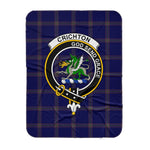 Scotstee Shop Tartan Plaid Blanket Crichton Clan Crest Badge Scottish Tartan Plaid Sherpa Blanket