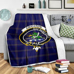 Scotstee Shop Tartan Plaid Blanket Crichton Clan Crest Badge Scottish Tartan Plaid Sherpa Blanket