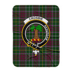 Scotstee Shop Tartan Plaid Blanket Crosbie Clan Crest Badge Scottish Tartan Plaid Sherpa Blanket