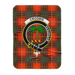 Scotstee Shop Tartan Plaid Blanket Crosby Clan Crest Badge Scottish Tartan Plaid Sherpa Blanket