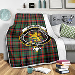 Scotstee Shop Tartan Plaid Blanket Cumming Hunting Ancient Clan Crest Badge Scottish Tartan Plaid Sherpa Blanket