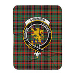 Scotstee Shop Tartan Plaid Blanket Cumming Hunting Ancient Clan Crest Badge Scottish Tartan Plaid Sherpa Blanket