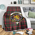 Scotstee Shop Tartan Plaid Blanket Cumming Hunting Modern Clan Crest Badge Scottish Tartan Plaid Sherpa Blanket