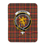 Scotstee Shop Tartan Plaid Blanket Cumming Hunting Weathered Clan Crest Badge Scottish Tartan Plaid Sherpa Blanket
