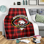 Scotstee Shop Tartan Plaid Blanket Cunningham Clan Crest Badge Scottish Tartan Plaid Sherpa Blanket