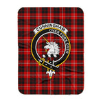 Scotstee Shop Tartan Plaid Blanket Cunningham Clan Crest Badge Scottish Tartan Plaid Sherpa Blanket