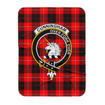 Scotstee Shop Tartan Plaid Blanket Cunningham Modern Clan Crest Badge Scottish Tartan Plaid Sherpa Blanket