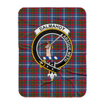 Scotstee Shop Tartan Plaid Blanket Dalmahoy Clan Crest Badge Scottish Tartan Plaid Sherpa Blanket