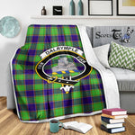 Scotstee Shop Tartan Plaid Blanket Dalrymple Clan Crest Badge Scottish Tartan Plaid Sherpa Blanket