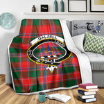 Scotstee Shop Tartan Plaid Blanket Dalzell Clan Crest Badge Scottish Tartan Plaid Sherpa Blanket