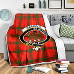 Scotstee Shop Tartan Plaid Blanket Darroch Clan Crest Badge Scottish Tartan Plaid Sherpa Blanket