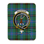 Scotstee Shop Tartan Plaid Blanket Davidson Ancient Clan Crest Badge Scottish Tartan Plaid Sherpa Blanket