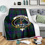 Scotstee Shop Tartan Plaid Blanket Davidson Modern Clan Crest Badge Scottish Tartan Plaid Sherpa Blanket