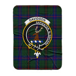 Scotstee Shop Tartan Plaid Blanket Davidson Modern Clan Crest Badge Scottish Tartan Plaid Sherpa Blanket