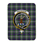 Scotstee Shop Tartan Plaid Blanket Davidson Of Tulloch Dress Clan Crest Badge Scottish Tartan Plaid Sherpa Blanket