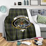 Scotstee Shop Tartan Plaid Blanket Davidson Tulloch Dress Clan Crest Badge Scottish Tartan Plaid Sherpa Blanket