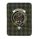 Scotstee Shop Tartan Plaid Blanket Davidson Tulloch Dress Clan Crest Badge Scottish Tartan Plaid Sherpa Blanket