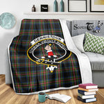 Scotstee Shop Tartan Plaid Blanket Denniston Clan Crest Badge Scottish Tartan Plaid Sherpa Blanket