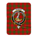 Scotstee Shop Tartan Plaid Blanket Dewar Clan Crest Badge Scottish Tartan Plaid Sherpa Blanket