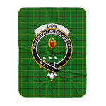 Scotstee Shop Tartan Plaid Blanket Don Clan Crest Badge Scottish Tartan Plaid Sherpa Blanket