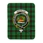 Scotstee Shop Tartan Plaid Blanket Douglas Green Clan Crest Badge Scottish Tartan Plaid Sherpa Blanket