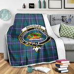 Scotstee Shop Tartan Plaid Blanket Douglas Modern Clan Crest Badge Scottish Tartan Plaid Sherpa Blanket