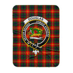 Scotstee Shop Tartan Plaid Blanket Douglas Of Roxburgh Clan Crest Badge Scottish Tartan Plaid Sherpa Blanket