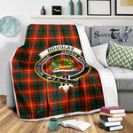 Scotstee Shop Tartan Plaid Blanket Douglas Of Roxburgh Clan Crest Badge Scottish Tartan Plaid Sherpa Blanket