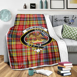 Scotstee Shop Tartan Plaid Blanket Drummond Of Strathallan Clan Crest Badge Scottish Tartan Plaid Sherpa Blanket