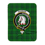 Scotstee Shop Tartan Plaid Blanket Dunbar Hunting Clan Crest Badge Scottish Tartan Plaid Sherpa Blanket