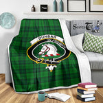 Scotstee Shop Tartan Plaid Blanket Dunbar Hunting Clan Crest Badge Scottish Tartan Plaid Sherpa Blanket